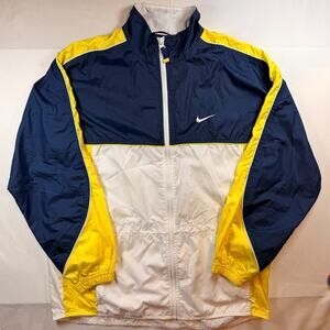 Vintage 90s Nike Colorblock Spellout Full Zip Mens Windbreaker Jacket Size Small